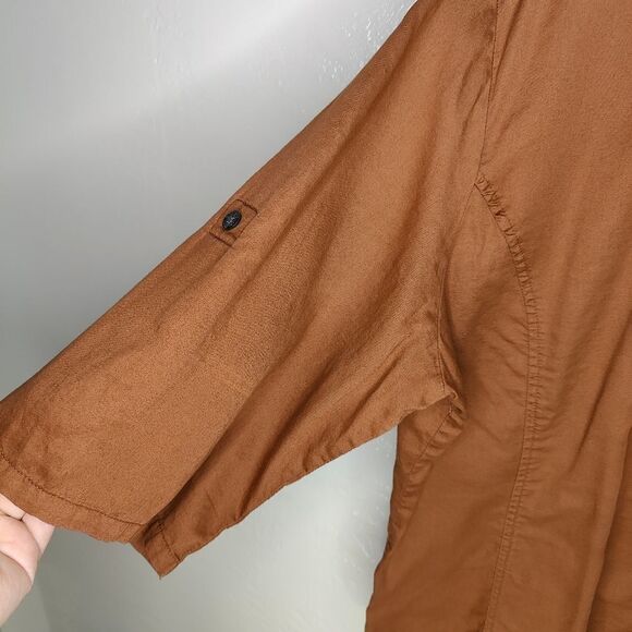 Harley Davidson Embroidered Rust Orange Button Down Top - Picture 6 of 15